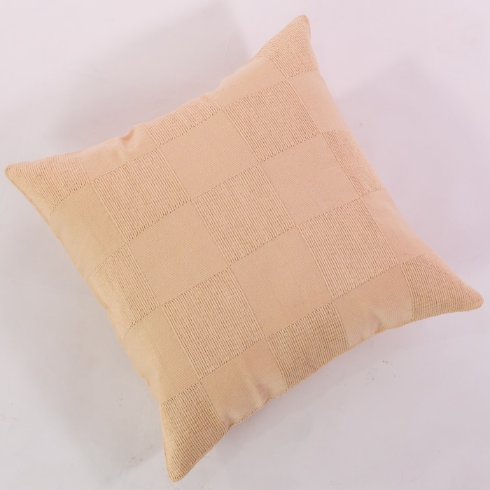 Natural pillow cover crafted by the artisans of Dos Tierras called the Chess Pillow Cover Natural featuring handwoven textile, handcrafted shown against a clean backdrop featuring shades of natural.