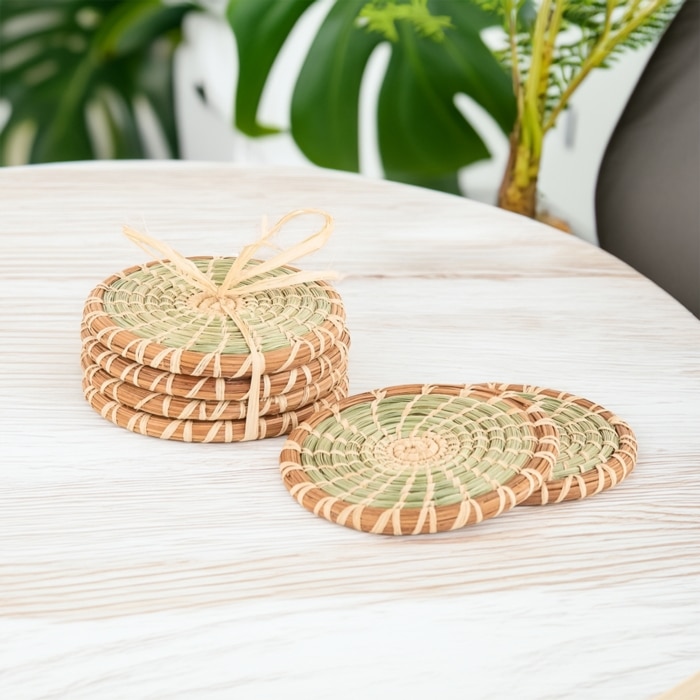 Wild Grass and Pine Needle Coasters Set of 4 <br>(Item # pn-co) - Image 2