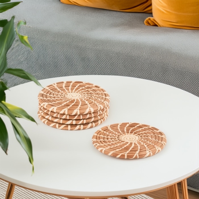 Pine Needle Coasters Set of 4 <br>(Item # pn-cop)