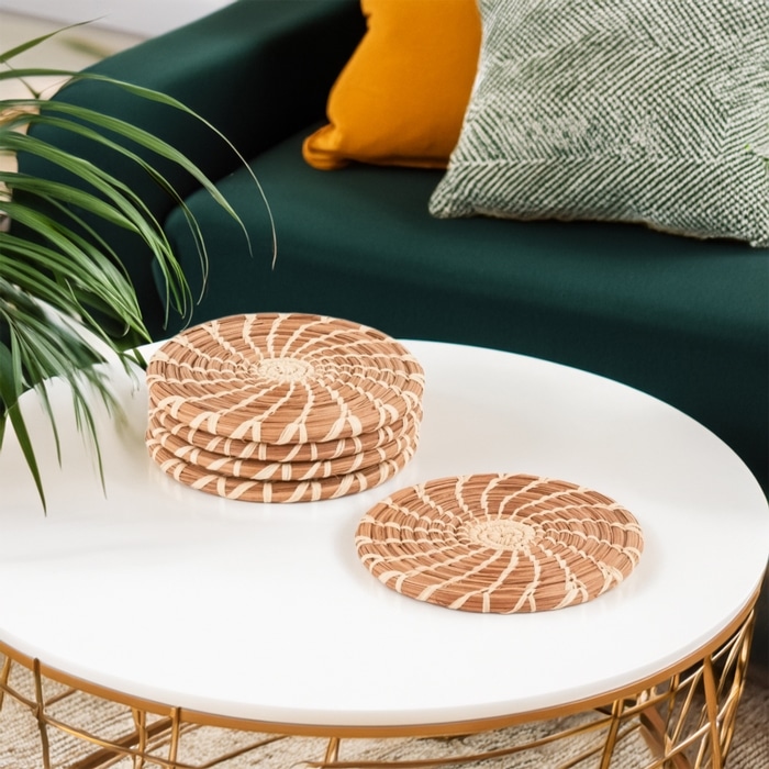 Pine Needle Coasters Set of 4 <br>(Item # pn-cop) - Image 2