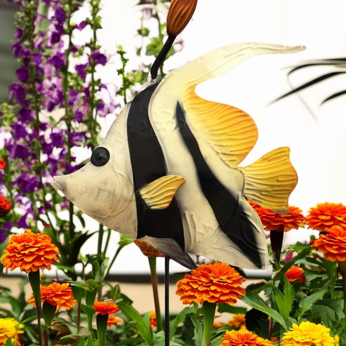 Garden Stake Angel Fish <br>(Item # m9009)