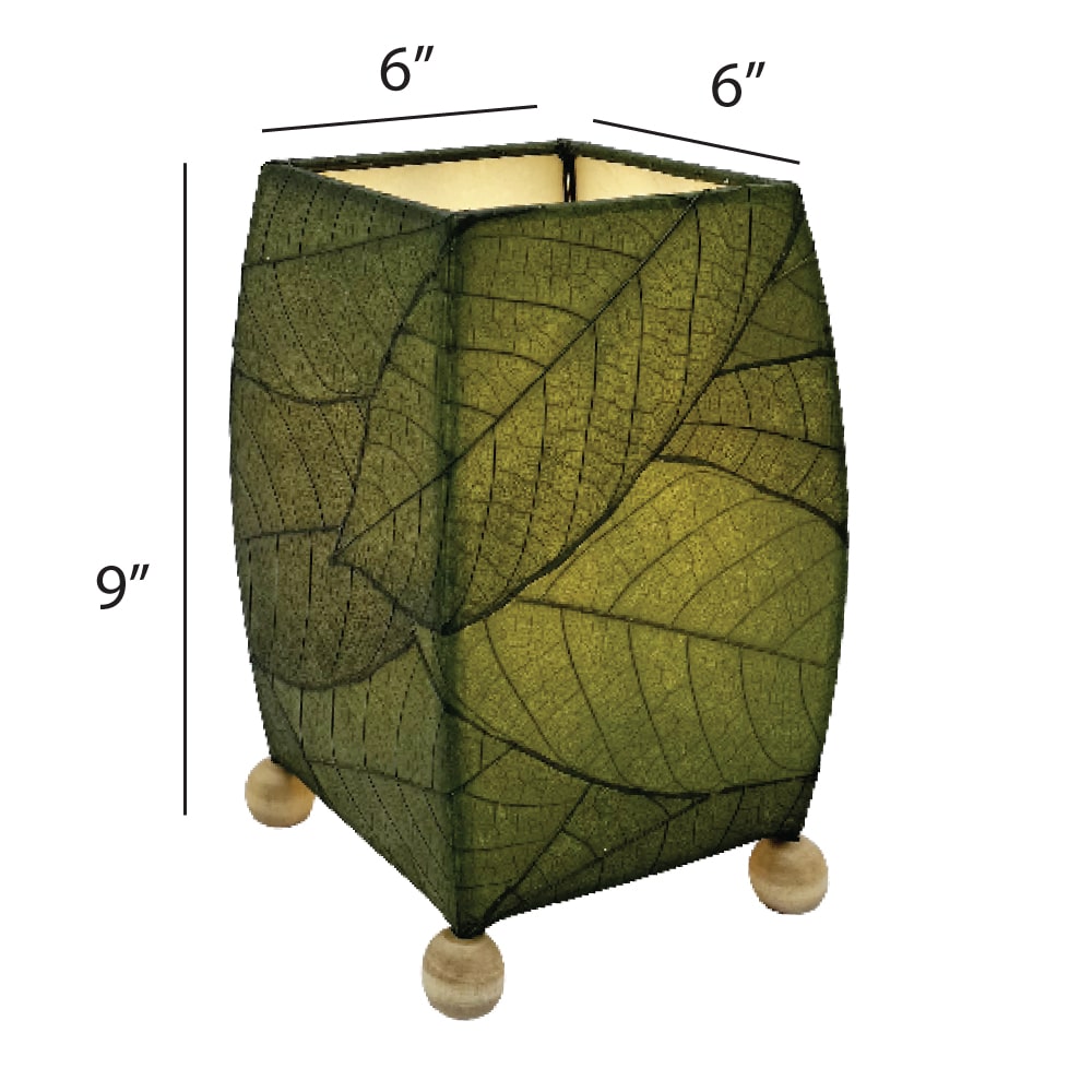 Mini Square Cocoa Leaf Table Lamp Green <br>(Item # 377 g) - Image 4