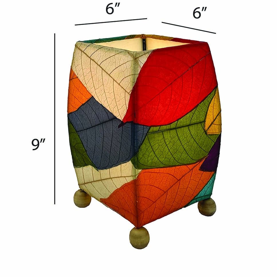 Mini Square Cocoa Leaf Table Lamp Multi Color <br>(Item # 377 m) - Image 4