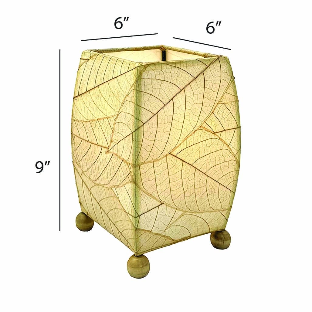 Mini Square Cocoa Leaf Table Lamp Natural <br>(Item # 377 n) - Image 4