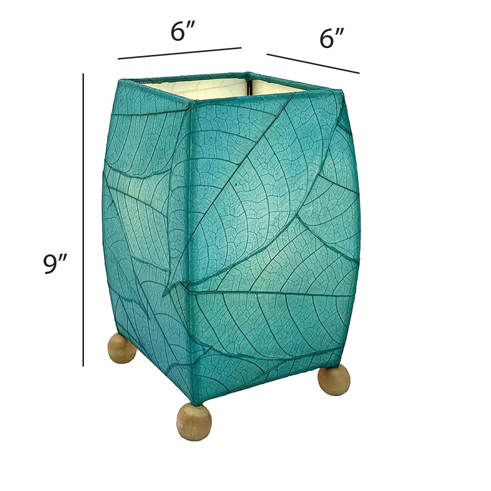 Mini Square Cocoa Leaf Table Lamp Sea Blue <br>(Item # 377 sb) - Image 4
