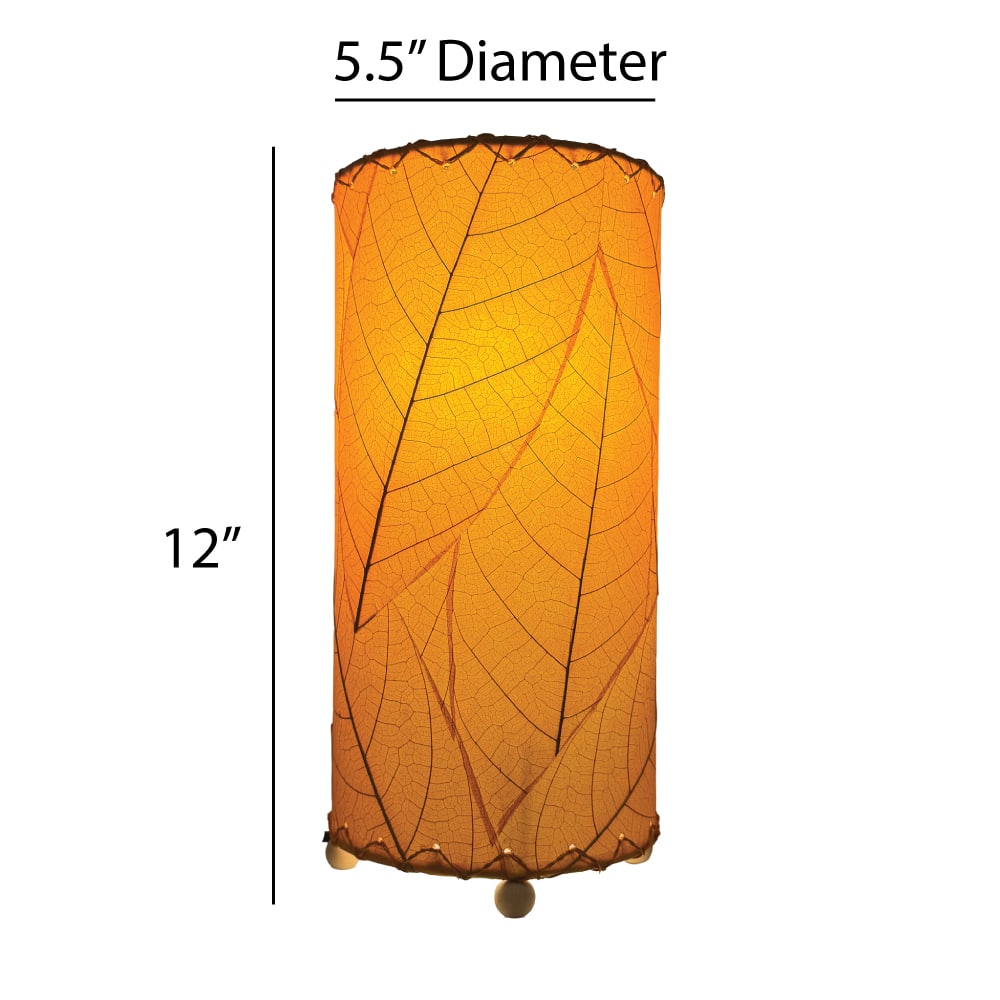 12 Inch Cocoa Leaf Cylinder Table Lamp Orange<br>(Item #380 t o) - Image 3