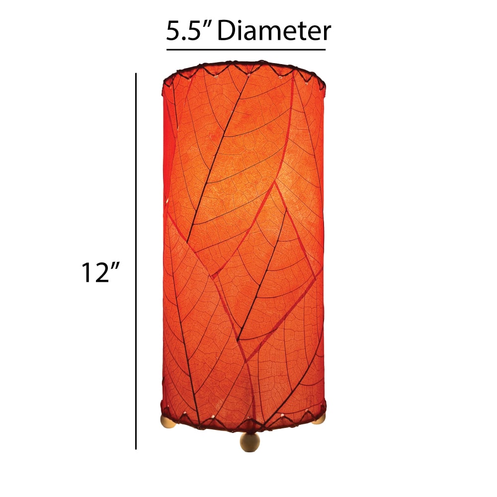 12 Inch Cocoa Leaf Cylinder Table Lamp Red<br>(Item #380 t r) - Image 3