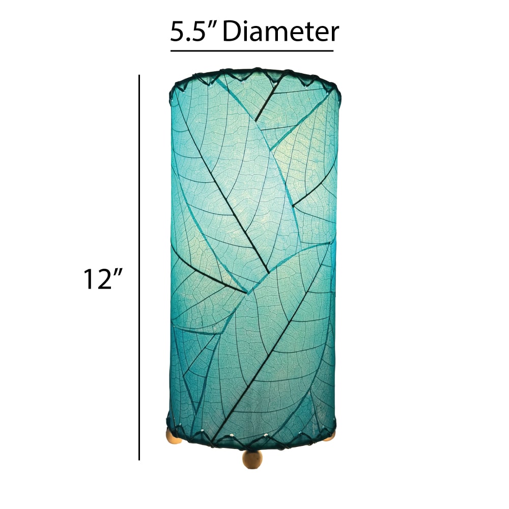 12 Inch Cocoa Leaf Cylinder Table Lamp Sea Blue<br>(Item #380 t sb) - Image 3