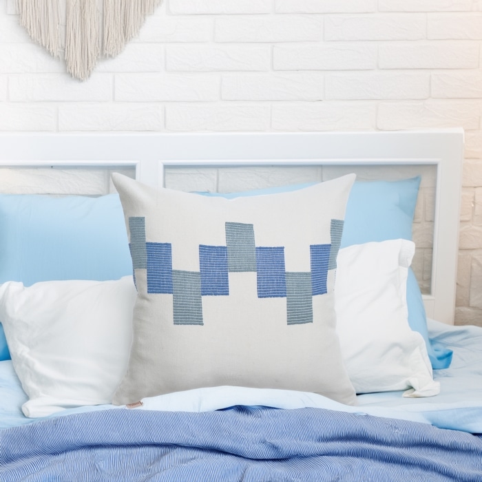 Ve Pillow Cover Blue Beige <br>(Item # ss24c_03) - Image 2
