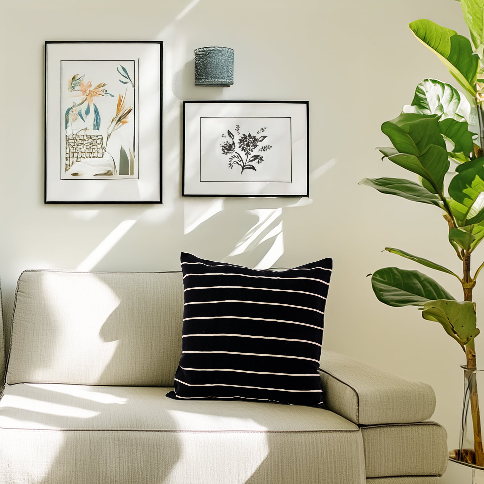 Rayas 2 Pillow Cover Black <br>(Item # ss23_hcc_05) - Image 3