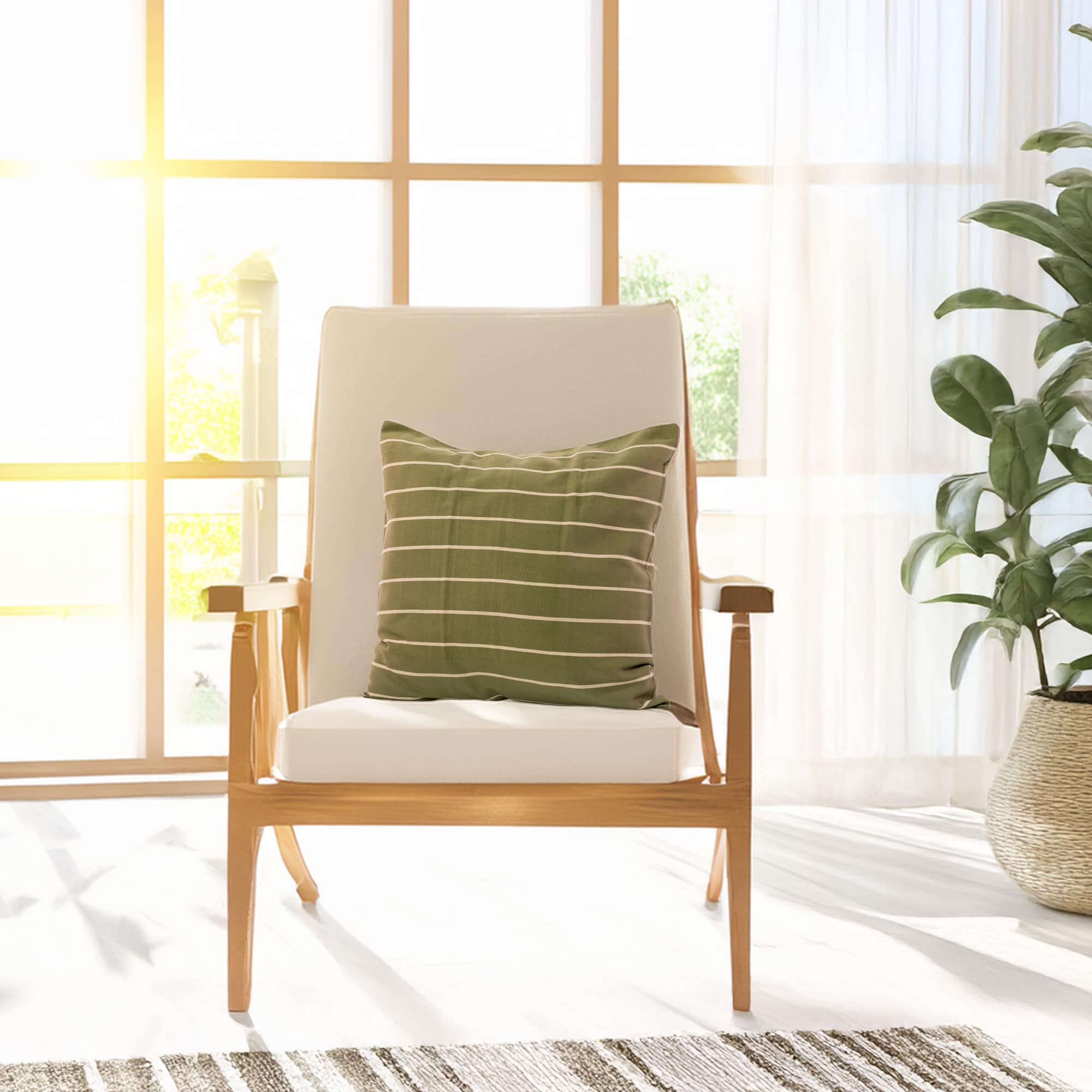 Rayas 2 Pillow Cover Green <br>(Item # ss23_hcc_06) - Image 3