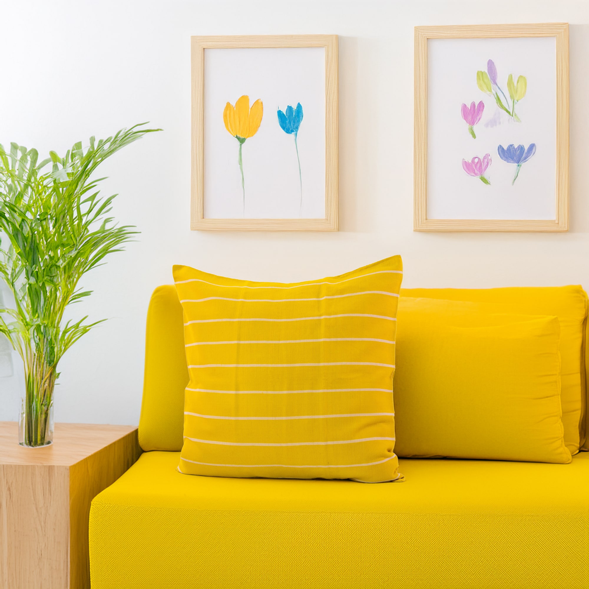 Rayas 2 Pillow Cover Yellow <br>(Item # ss23_hcc_09) - Image 4
