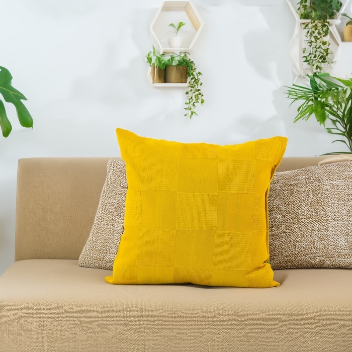 Chess Pillow Cover  Yellow <br>(Item # ss23_hcc_14) - Image 2