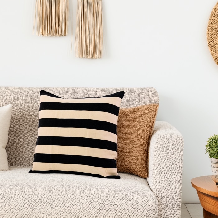 Rayas Pillow Cover Black <br>(Item # ss23_hcc_20)