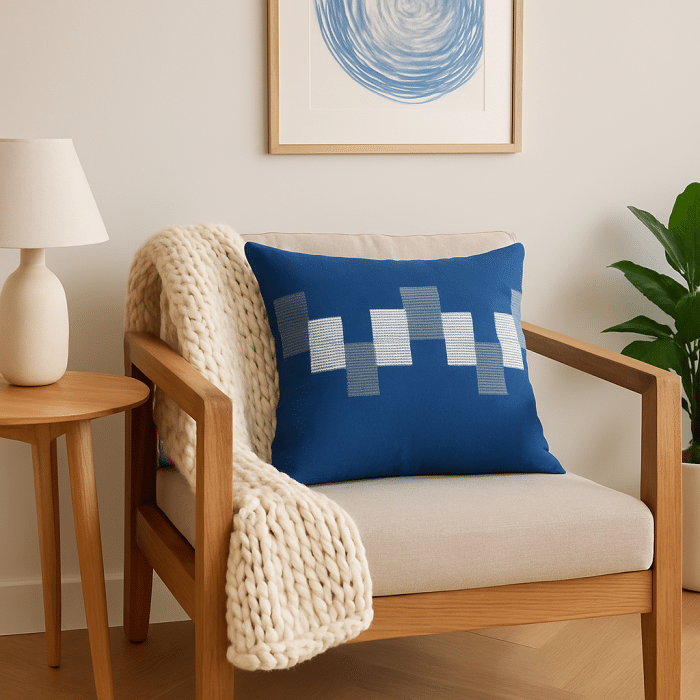 Ve Pillow Cover Blue <br>(Item # ss24c_02)