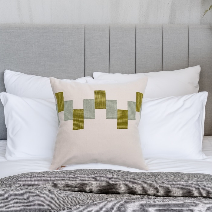 Ve Pillow Cover Green Beige <br>(Item # ss24c_09)