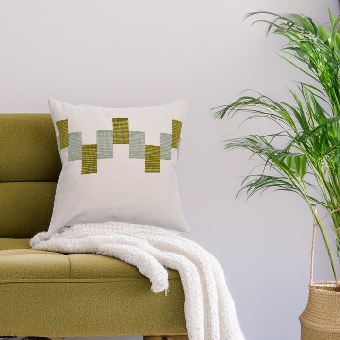 Ve Pillow Cover Green Beige <br>(Item # ss24c_09) - Image 2