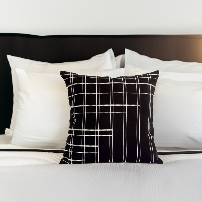 Broken Grid Pillow Cover Black <br>(Item # ss25_pc02)