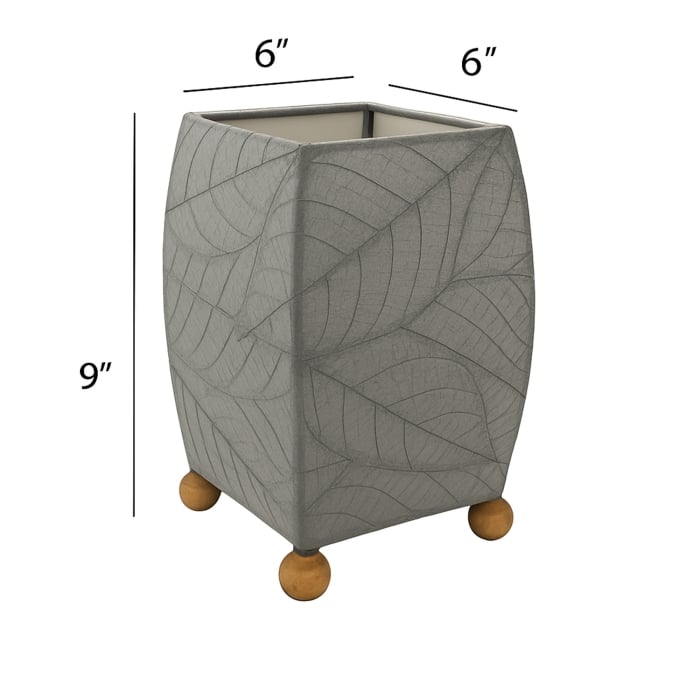 Mini Square Cocoa Leaf Table Lamp Gray<br>(Item # 377 gr) - Image 3