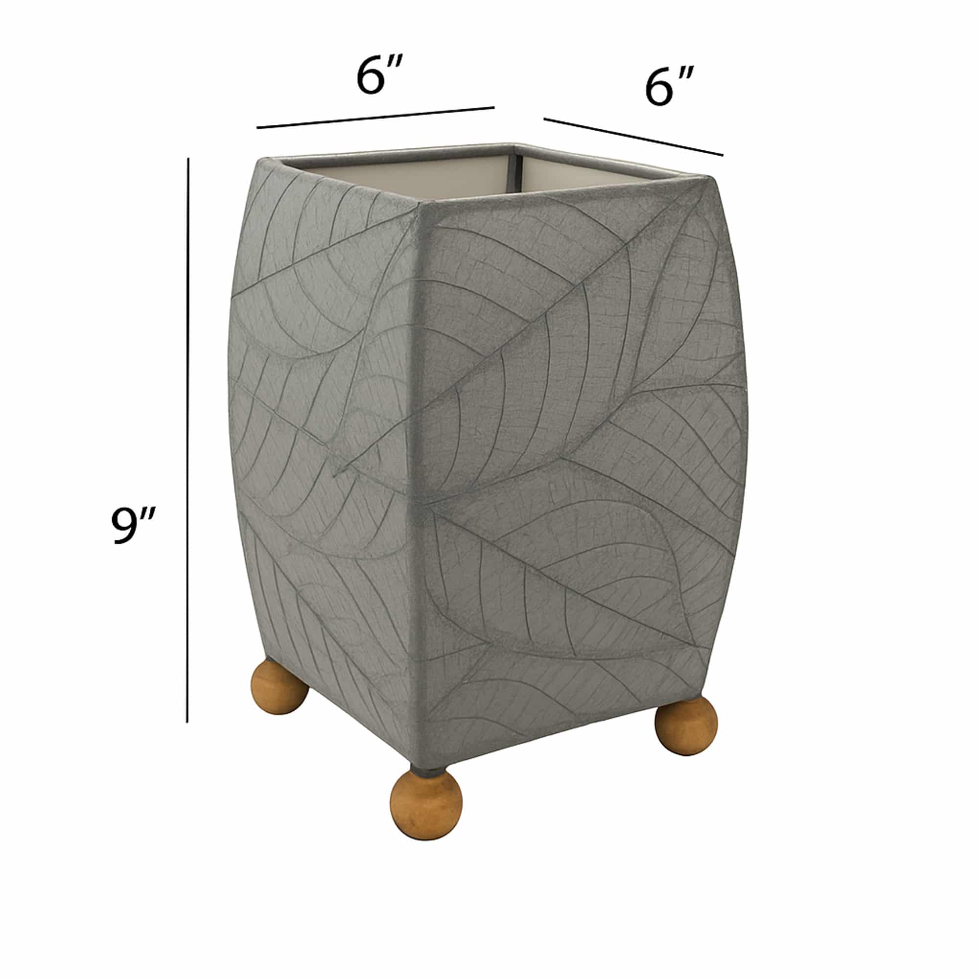 Mini Square Cocoa Leaf Table Lamp Gray<br>(Item # 377 gr) - Image 3