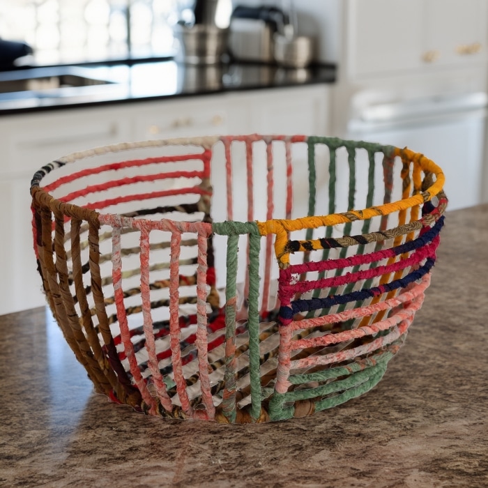 Recycled Sari Wrapped Basket<br>(Item #tt-6832680)