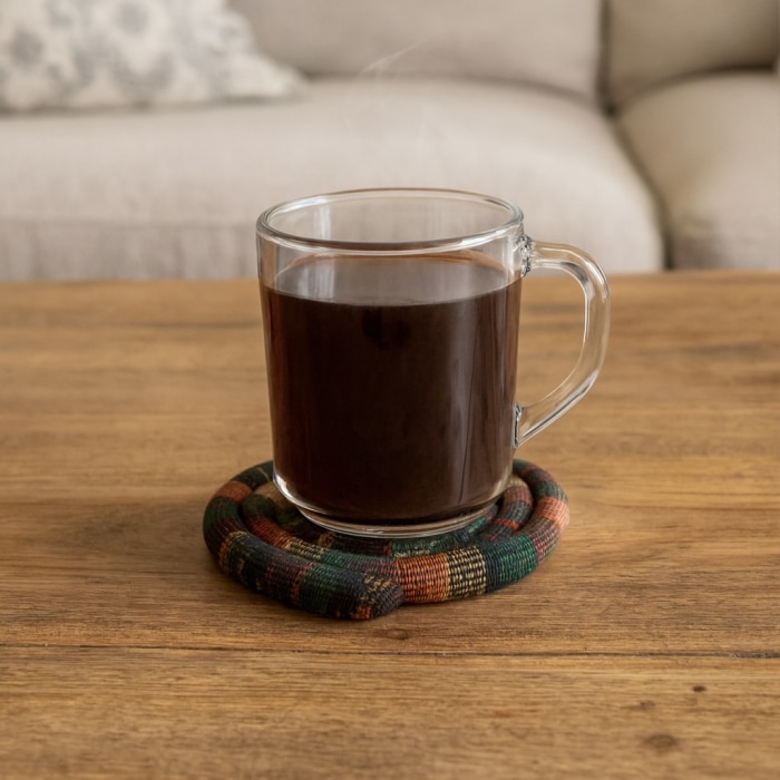 Small Spiral Spiced Heatable Trivet Earthtone Patterns<br>(Item #ch14b-et)