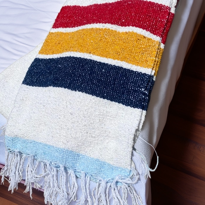 Vintage Camp - Recycled Throw Blanket - Summer Beach Blanket<br>(Item #sun-bl-vc)