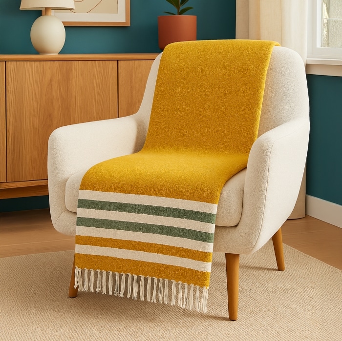 Golden Hour - Recycled Throw Blanket Summer Beach Throw<br>(Item #sun-00-gh)