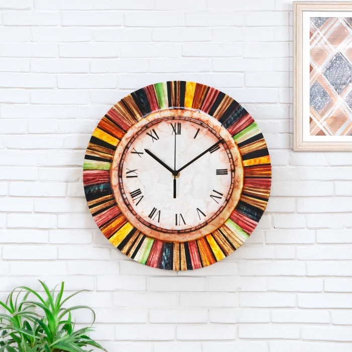 Clock Wall Decor Multicolor Face <br>(Item # m1505) - Image 2