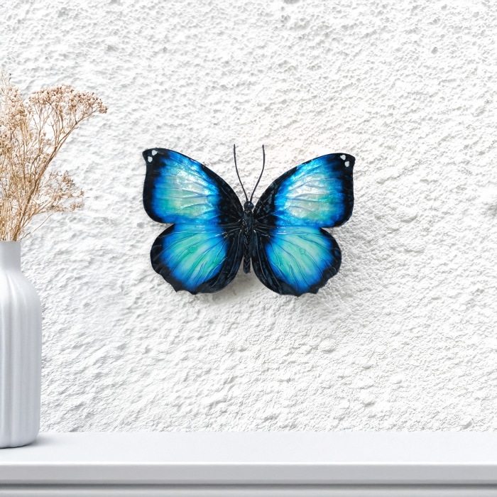 Butterfly Wall Decor Blue And Black <br>(Item # m2046)