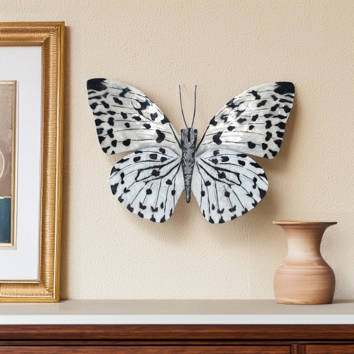 Butterfly Wall Decor Black And White <br>(Item # m2049) - Image 2