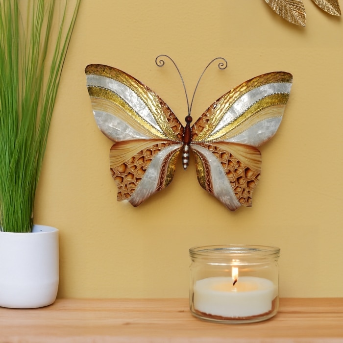 Butterfly Wall Decor Copper And Pearl <br>(Item # m2055)