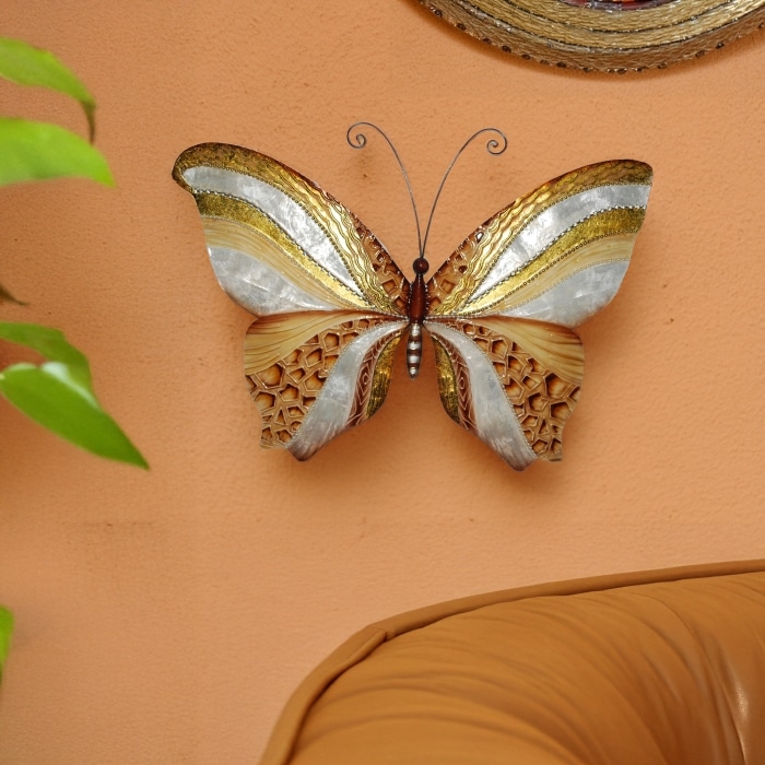 Butterfly Wall Decor Copper And Pearl <br>(Item # m2055) - Image 2