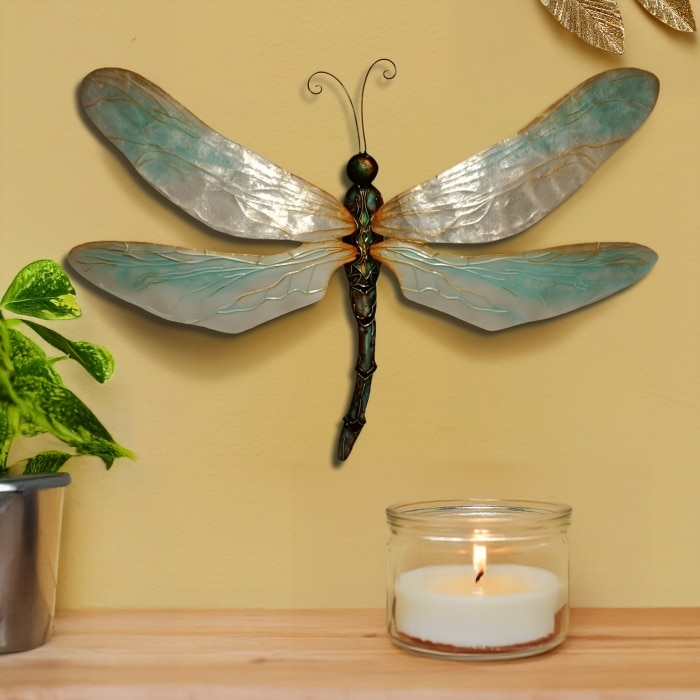 Dragonfly Wall Decor Large Pearl <br>(Item # m4005 l n)