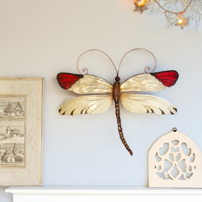 Dragonfly Wall Decor Red Tipped <br>(Item # m4019)