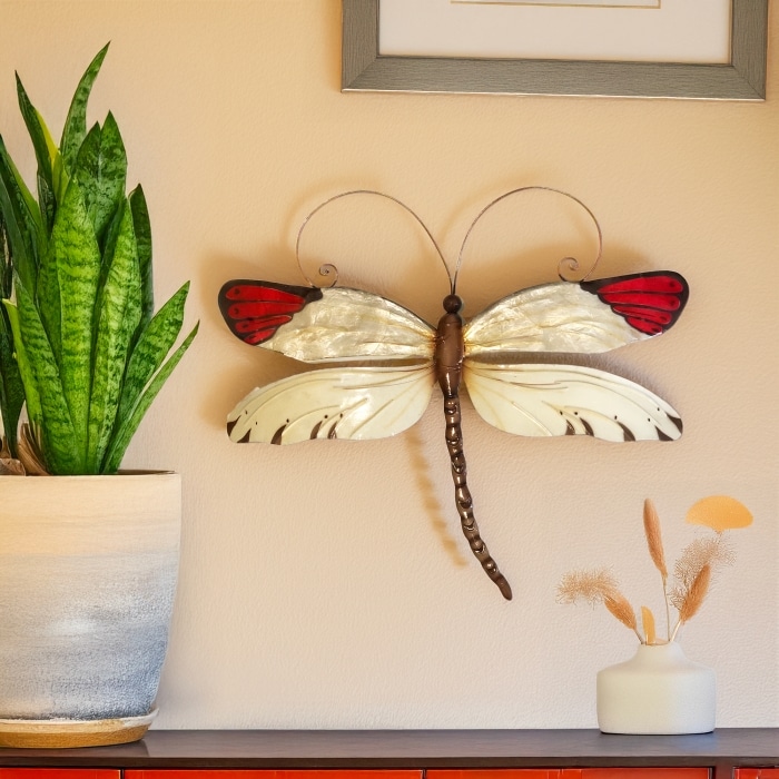 Dragonfly Wall Decor Red Tipped <br>(Item # m4019) - Image 2