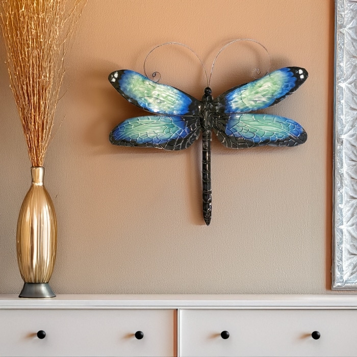 Dragonfly Wall Decor Blue And Black <br>(Item # m4028)