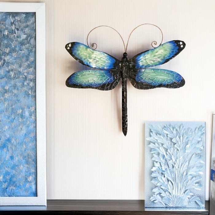 Dragonfly Wall Decor Blue And Black <br>(Item # m4028) - Image 2