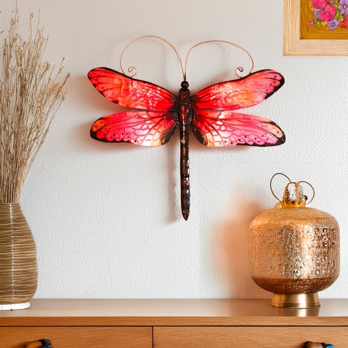 Dragonfly Wall Decor Red And Black <br>(Item # m4029) - Image 2