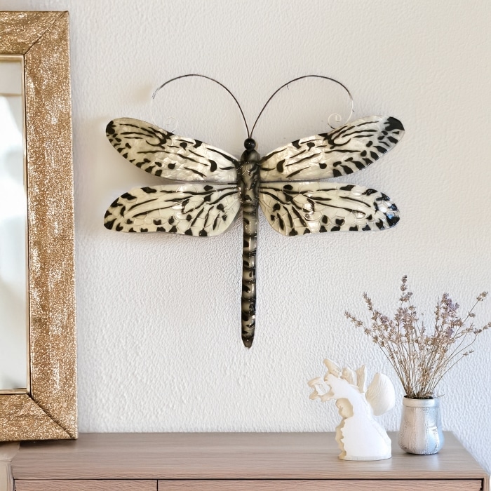 Dragonfly Wall Decor Black And White <br>(Item # m4031) - Image 2