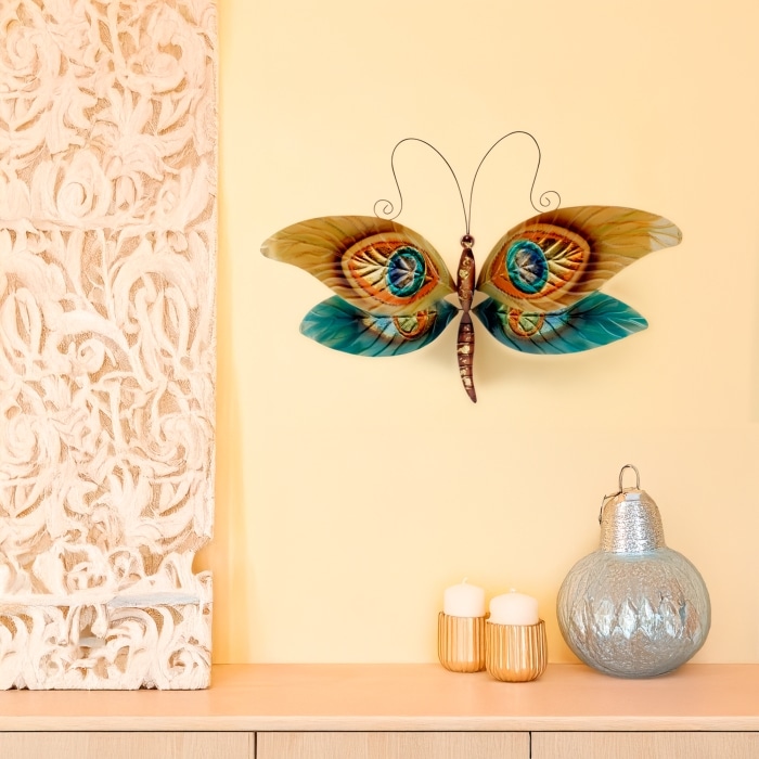 Dragonfly Wall Decor Peacock <br>(Item # m4036)