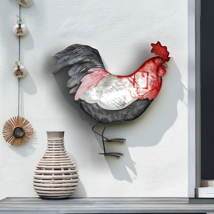Rooster Wall Decor Red White And Blue <br>(Item # m7009)