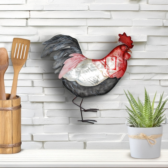 Rooster Wall Decor Red White And Blue <br>(Item # m7009) - Image 2