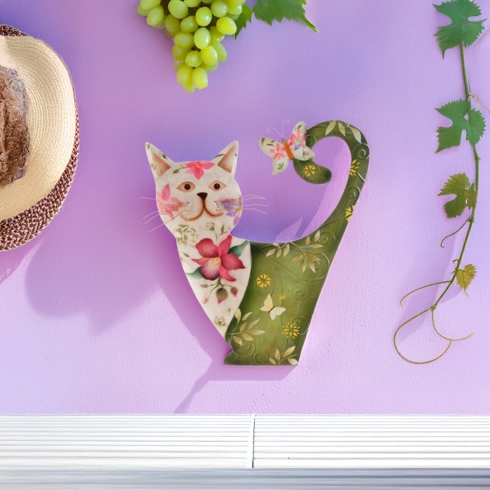 Cat Wall Decor White And Green <br>(Item # m7012) - Image 2