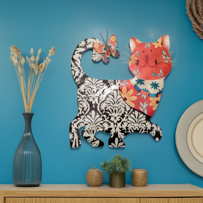 Cat Wall Decor Black And Red <br>(Item # m7013) - Image 2