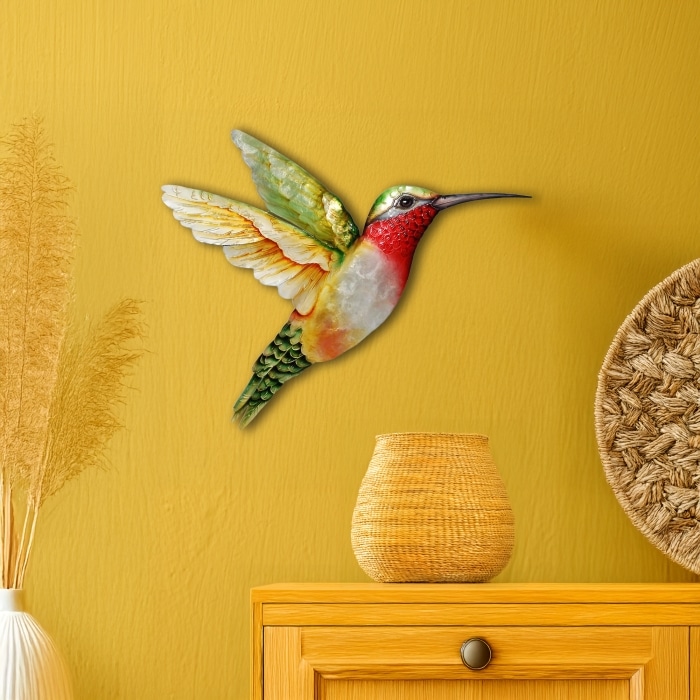 Hummingbird Wall Decor Yellow And Green Large  <br>(Item # m7017 l g) - Image 2