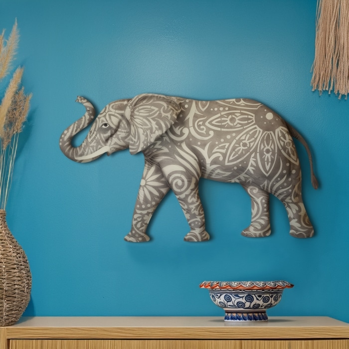 Elephant Wall Decor Gray <br>(Item # m7050 gr)