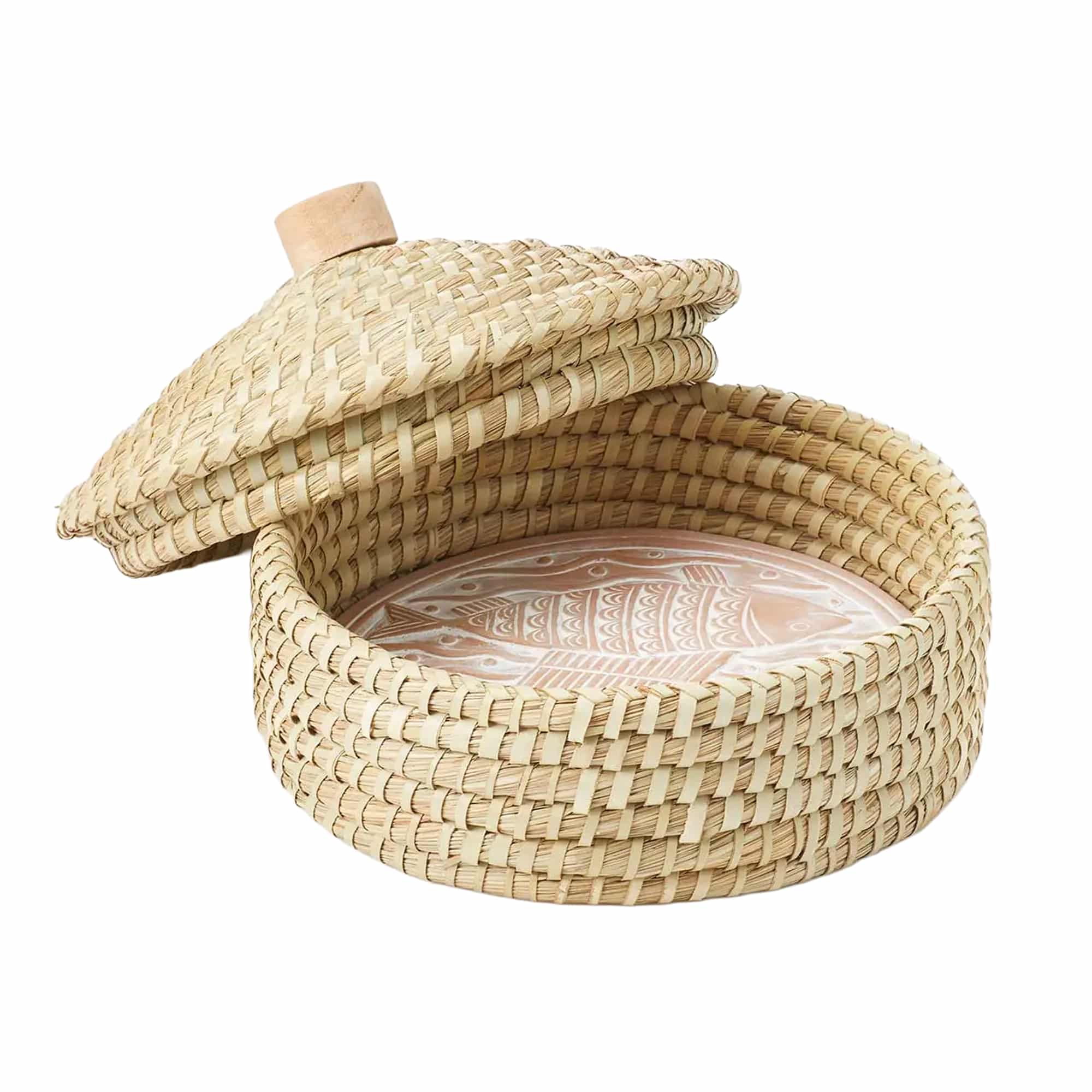 Macha Lidded Handmade Bread Warmer<br>(Item # serrv-46949) - Image 3
