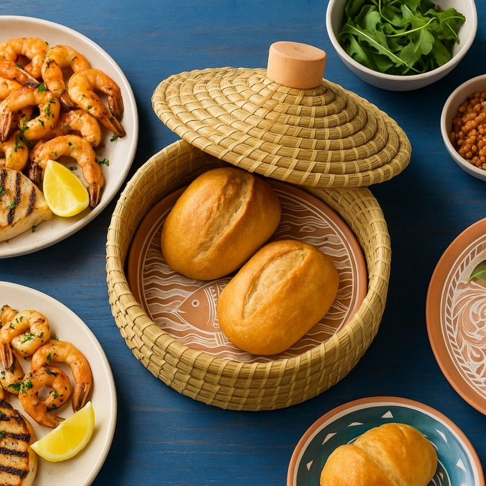Macha Lidded Handmade Bread Warmer<br>(Item # serrv-46949) - Image 2
